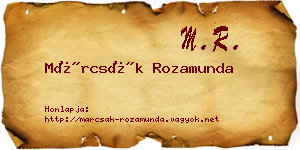 Márcsák Rozamunda névjegykártya